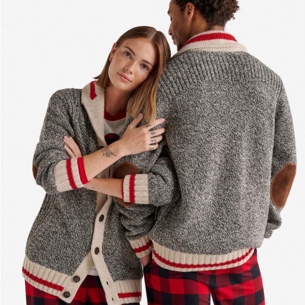 Roots Gray and Cream Women's Cardigan